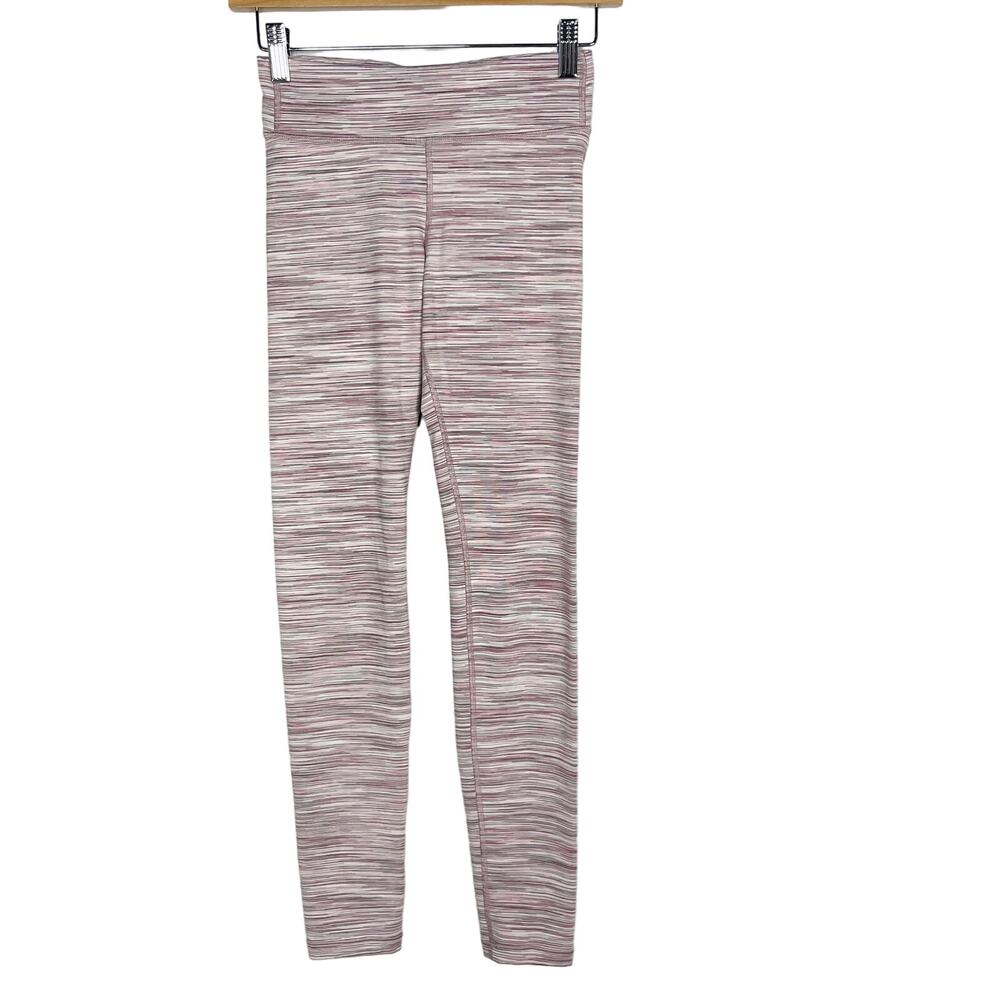 Athleta Girl XLarge 14 Pink Gray Spacedye Leggings Athletic Activewear Stretch
